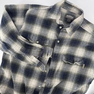 Woolrich Mens 90's Blue Green Plaid Flannel Button Heritage Cabincore Americana